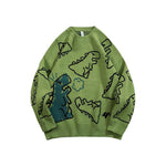 Pull en tricot rétro dinosaure