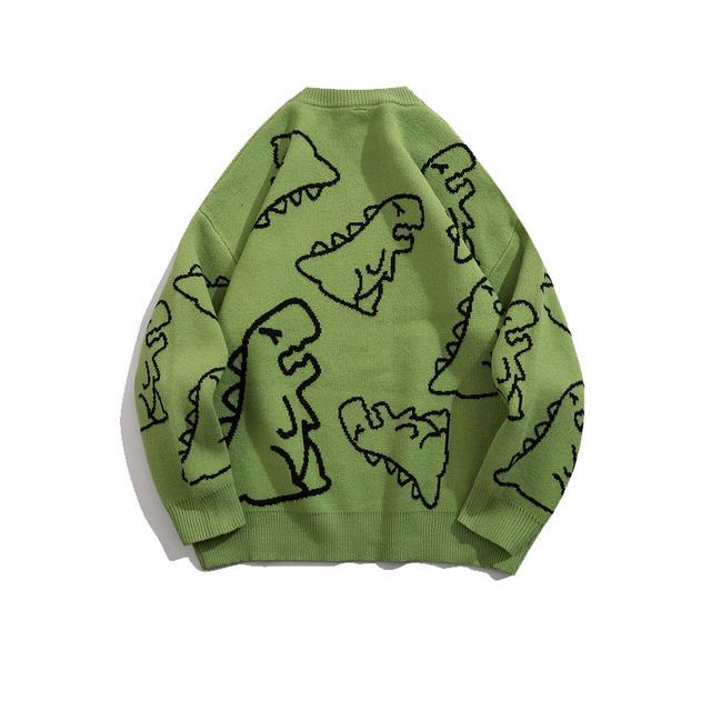 Pull en tricot rétro dinosaure